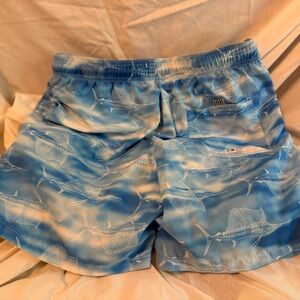 Blue Marlin Print Men's Swim Shorts